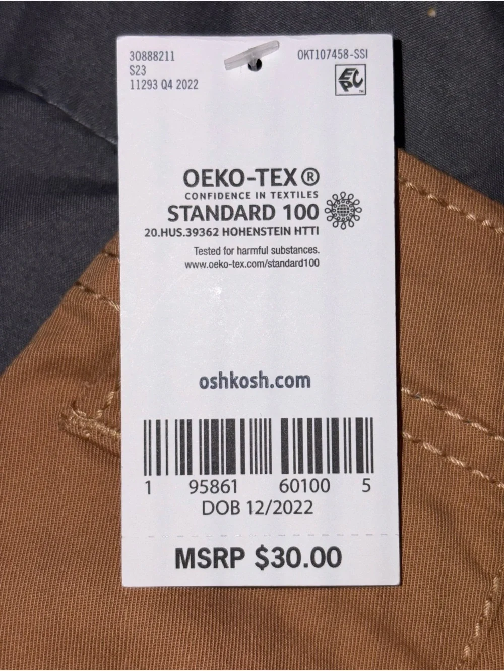 NWT OshKosh B’gosh Boys Tan Chino Shorts Size 8